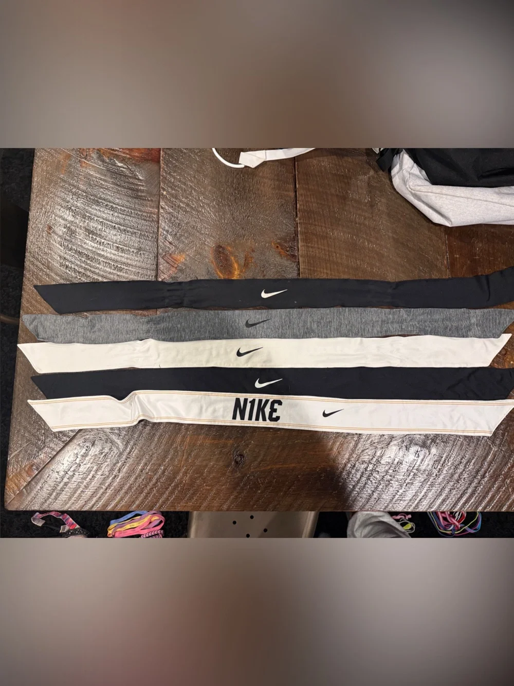 Nike Kids Headbands Set - Black, Gray, White, Cream